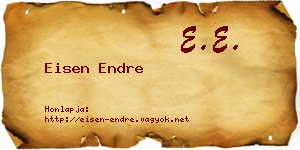 Eisen Endre névjegykártya